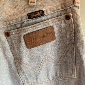 Vintage 80s 90s Wrangler Bleach Wash ALTERED High Rise Straight Jeans VTG 10